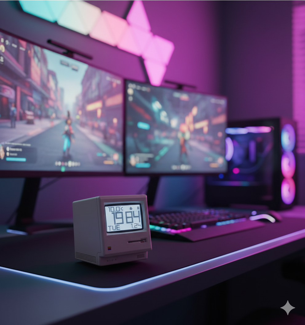 Retro Pixel Desk Clock