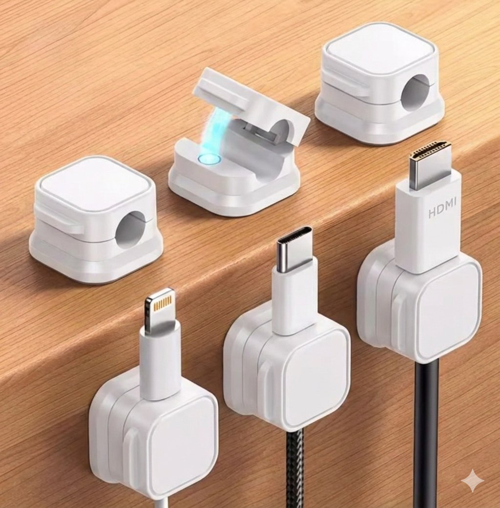 Desk Cable Clips, Set of 6