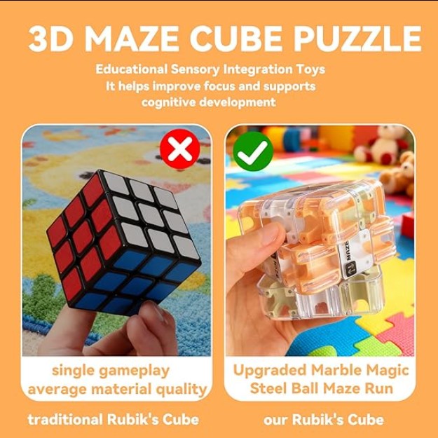 Maze Cube Desk Puzzle