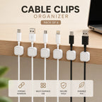 Desk Cable Clips, Set of 6