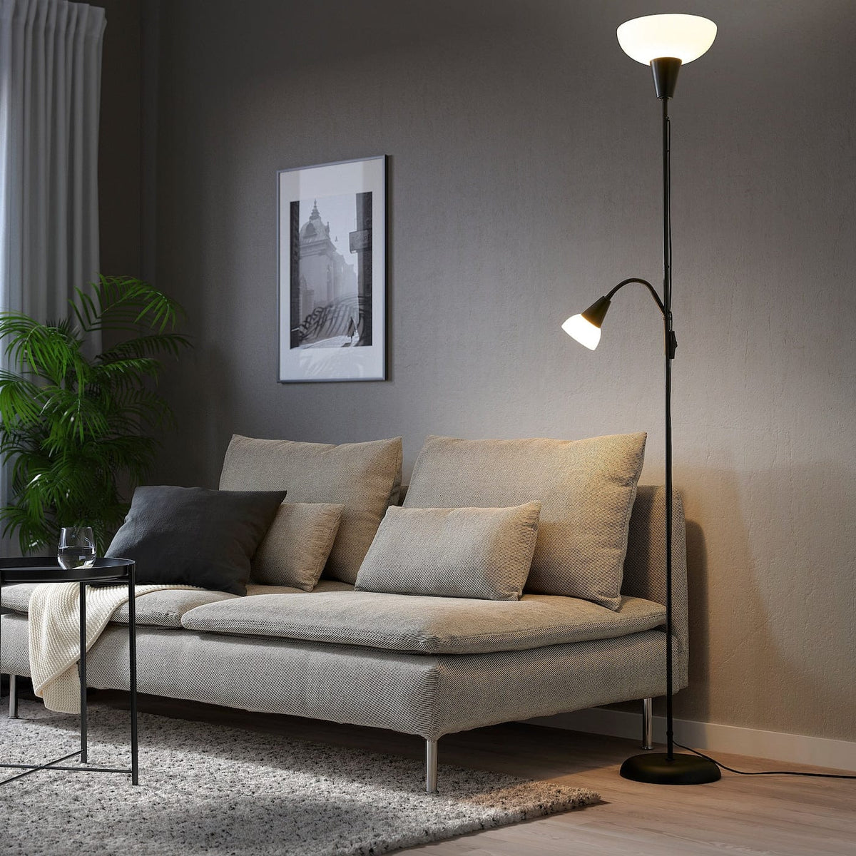 IKEA TÅGARP Floor Lamp – Black & White