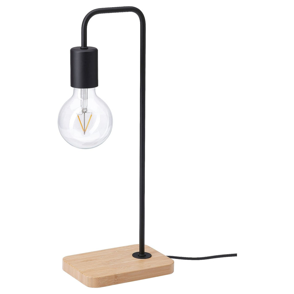 IKEA TVÄRHAND Table Lamp – Black & Bamboo